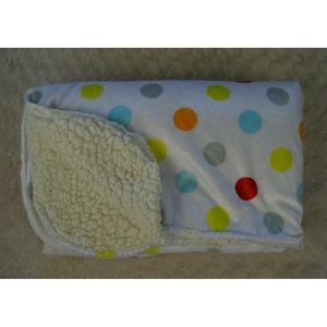 Little Journey Polka Dot Baby Blanket White Red Blue Gray Green Orange Sherpa